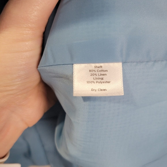 Talbots Linen Cotton Blend Blazer Jacket Size 10P Petite Light Blue - Picture 7 of 7